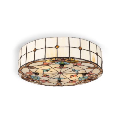 Brilagi - Candeeiro de tecto estilo Tiffany em vitral MIRABELLA 3xE27/60W/230V, diâmetro 40 cm