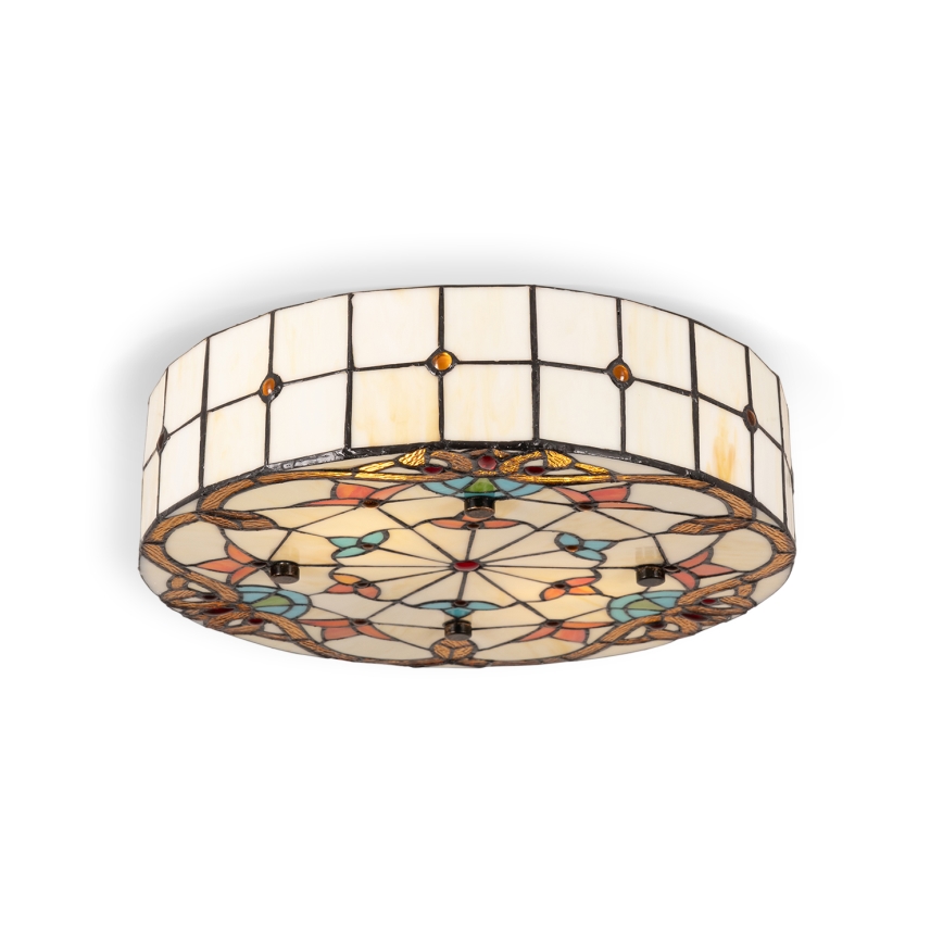 Brilagi - Candeeiro de tecto estilo Tiffany em vitral MIRABELLA 3xE27/60W/230V, diâmetro 40 cm