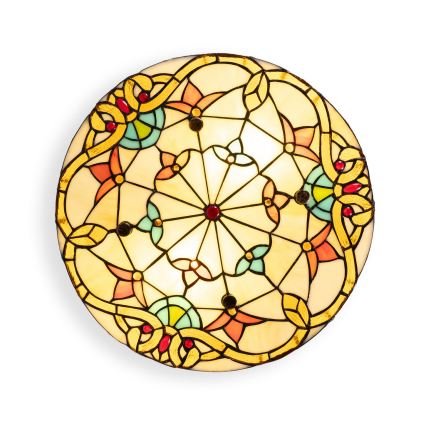 Brilagi - Candeeiro de tecto estilo Tiffany em vitral MIRABELLA 3xE27/60W/230V, diâmetro 40 cm