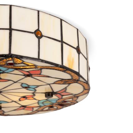 Brilagi - Candeeiro de tecto estilo Tiffany em vitral MIRABELLA 3xE27/60W/230V, diâmetro 40 cm