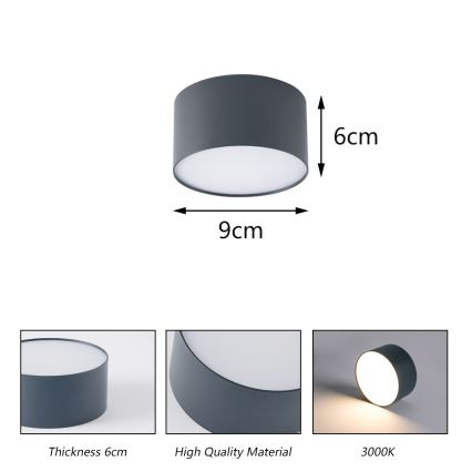 BRILAGI - Luminária de teto para exterior LED FORIS LED/9W/230V, Ø 9 cm, antracite, IP44
