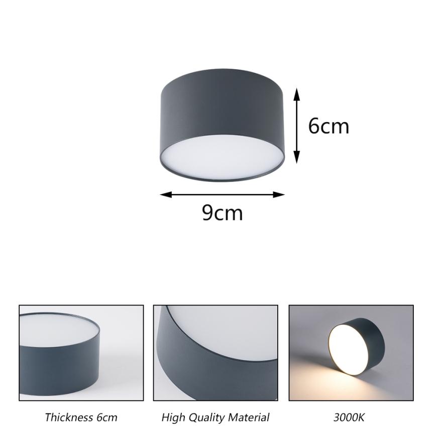 BRILAGI - Luminária de teto para exterior LED FORIS LED/9W/230V, Ø 9 cm, antracite, IP44