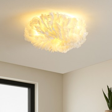 Brilagi - Candeeiro de tecto FEATHER 3xE27/40W/230V Ø 40 cm branco