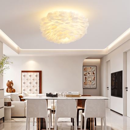 BRILAGI - Candeeiro de tecto FEATHER 3xE27/40W/230V Ø 50 cm branco