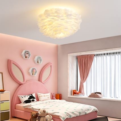 BRILAGI - Candeeiro de tecto FEATHER 3xE27/40W/230V Ø 50 cm branco