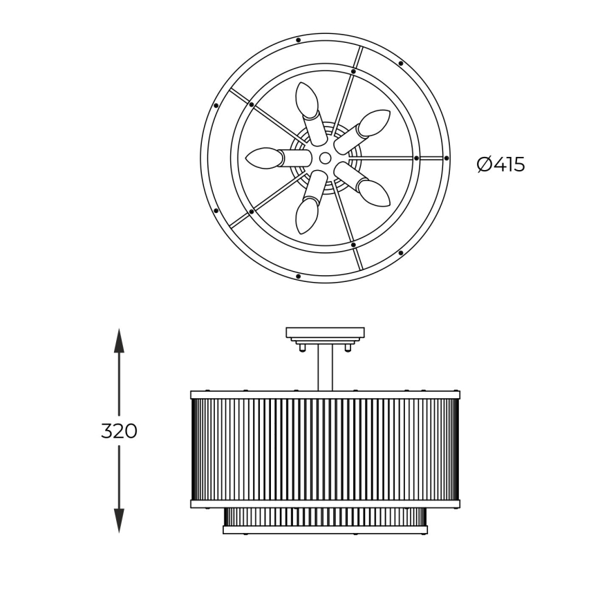Brilagi - Candeeiro de tecto fixo RAMOS 5xE14/60W/230V cromado brilhante