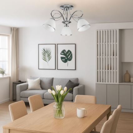 Brilagi - Candeeiro de tecto FRED 3xE27/60W/230V Ø 59 cm cromado polido