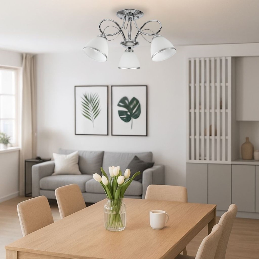 Brilagi - Candeeiro de tecto FRED 3xE27/60W/230V Ø 59 cm cromado polido