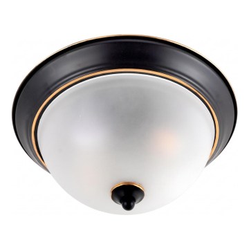 BRILAGI - Candeeiro de tecto FRESCO 2xE27/40W/230V Ø 28 cm preto/dourado