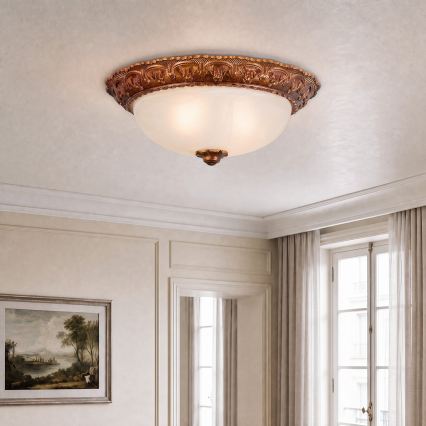 BRILAGI - Candeeiro de tecto FRESCO 2xE27/40W/230V Ø 30 cm dourado