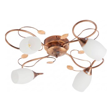 BRILAGI - Candeeiro de tecto GRACE 4xE27/40W/230V diâmetro 68 cm pátina/cobre