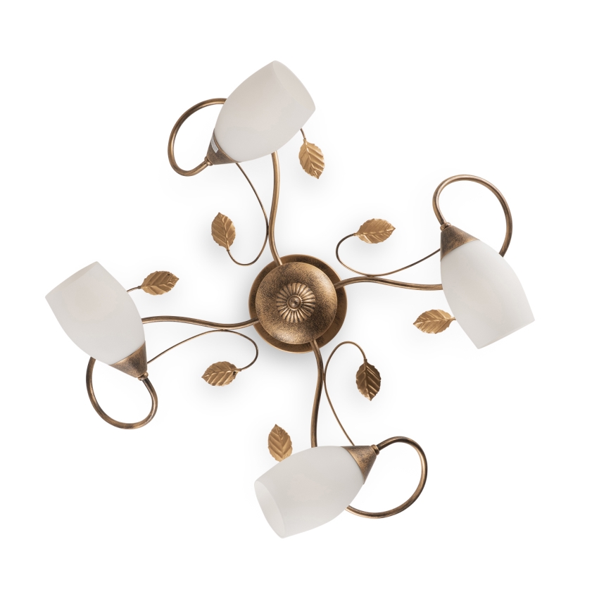 BRILAGI - Candeeiro de tecto GRACE 4xE27/40W/230V diâmetro 68 cm pátina/cobre