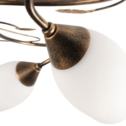 BRILAGI - Candeeiro de tecto GRACE 4xE27/40W/230V diâmetro 68 cm pátina/cobre