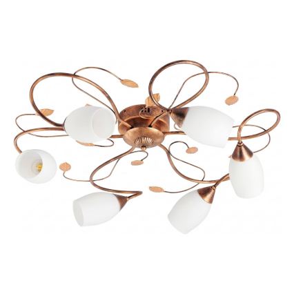 BRILAGI - Candeeiro de tecto GRACE 6xE27/40W/230V Ø 79 cm pátina/cobre