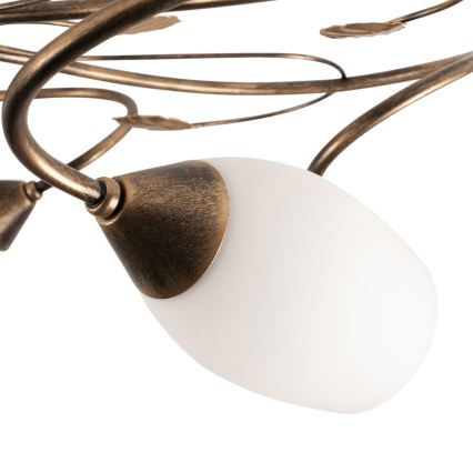 BRILAGI - Candeeiro de tecto GRACE 6xE27/40W/230V Ø 79 cm pátina/cobre