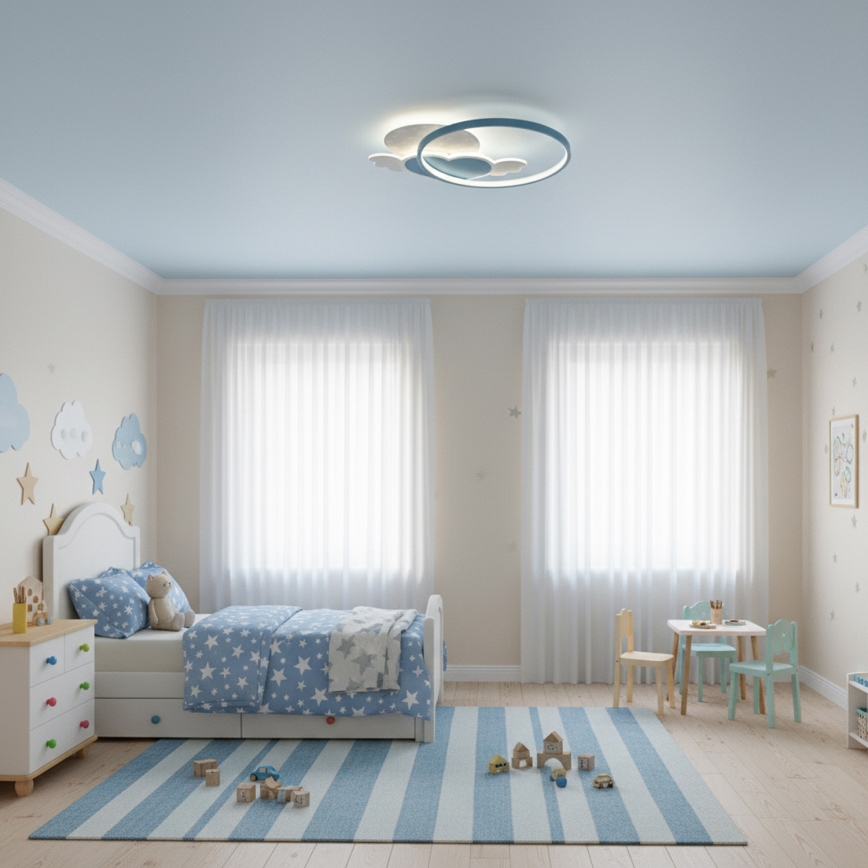 Brilagi - Candeeiro de tecto infantil LED LOVE LED/48W/230V 3000/4500/6000K azul