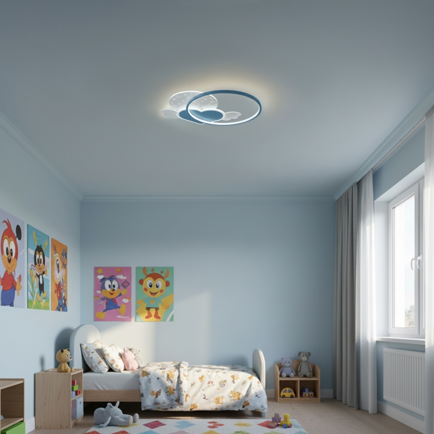 Brilagi - Candeeiro de tecto infantil LED LOVE LED/48W/230V 3000/4500/6000K azul