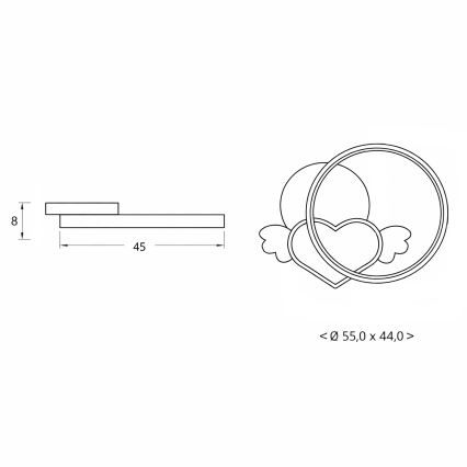 Brilagi - Candeeiro de tecto infantil LED LOVE LED/48W/230V 3000/4500/6000K azul