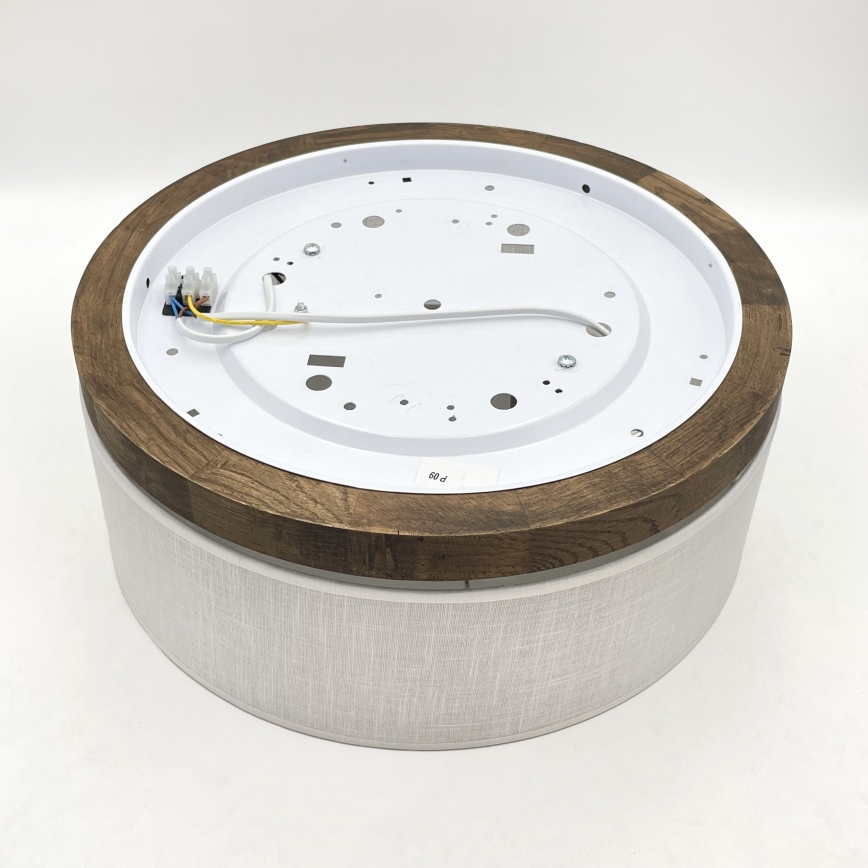BRILAGI - candeeiro de tecto LED BELLADONNA 2xE27/15W/230V Ø 40 cm branco/carvalho nogueira