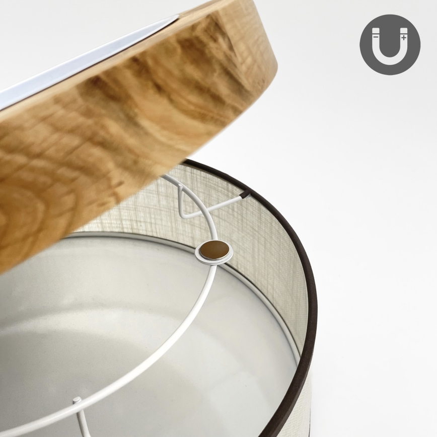 Brilagi - Candeeiro de tecto LED BELLADONNA LED/20W/230V Ø 30 cm creme/carvalho