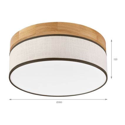 Brilagi - Candeeiro de tecto LED BELLADONNA LED/20W/230V Ø 30 cm creme/carvalho