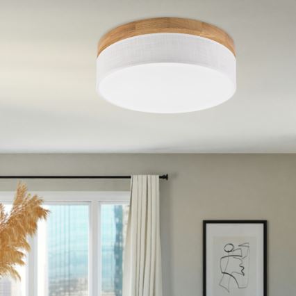 Brilagi - Candeeiro de tecto LED BELLADONNA LED/36W/230V Ø 40 cm branco/carvalho