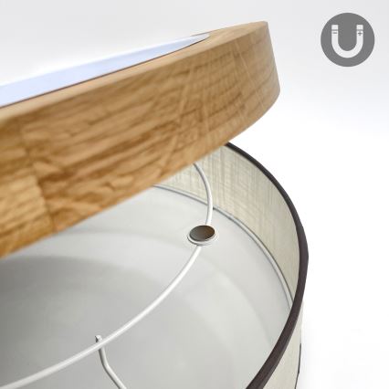 Brilagi - Candeeiro de tecto LED BELLADONNA LED/36W/230V, Ø 40 cm, creme/carvalho