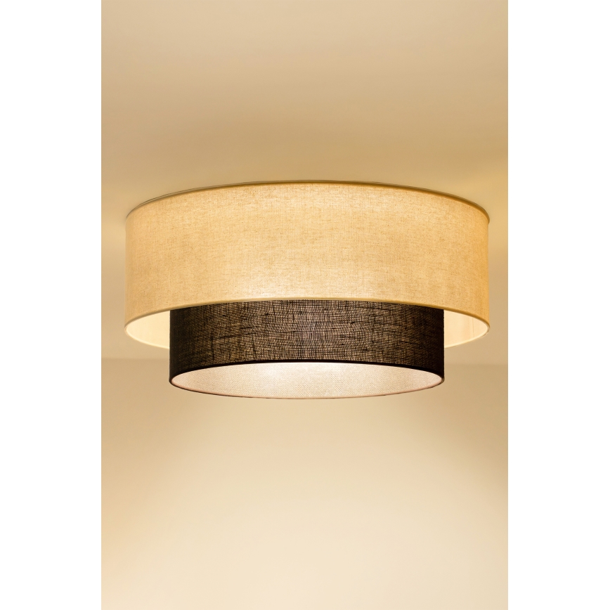 Brilagi - Candeeiro de tecto LED BOHO STYLE 3xE27/15W/230V Ø 60 cm creme/castanho