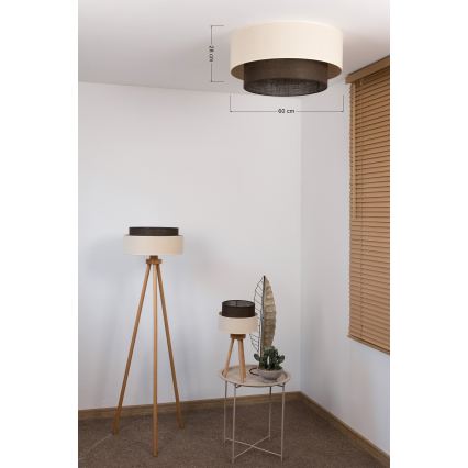 Brilagi - Candeeiro de tecto LED BOHO STYLE 3xE27/15W/230V Ø 60 cm creme/castanho
