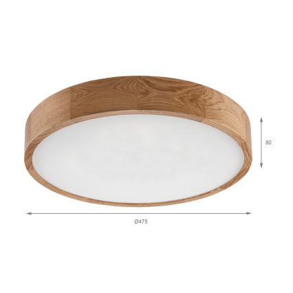 Brilagi - Candeeiro de tecto LED CARVALHO LED/36W/230V em carvalho, diâmetro 47,5 cm