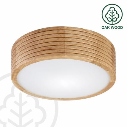 Brilagi - Candeeiro de tecto LED CARVALHO MODERN 1xE27/60W/230V, diâmetro 27,5 cm, acabamento em carvalho