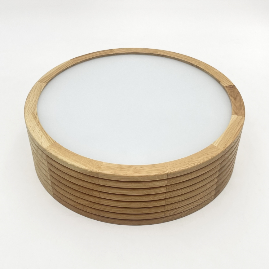Brilagi - Candeeiro de tecto LED CARVALHO MODERN 1xE27/60W/230V, diâmetro 27,5 cm, acabamento em carvalho