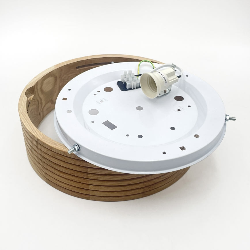 Brilagi - Candeeiro de tecto LED CARVALHO MODERN 1xE27/60W/230V, diâmetro 27,5 cm, acabamento em carvalho