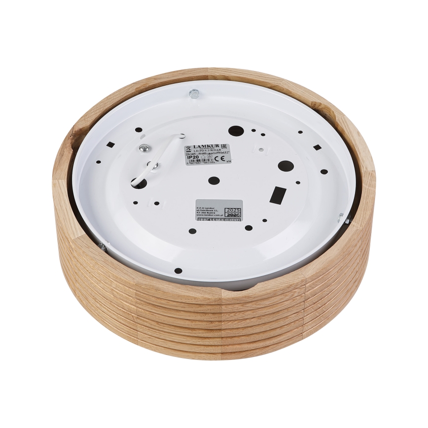 Brilagi - Candeeiro de tecto LED CARVALHO MODERN 1xE27/60W/230V, diâmetro 27,5 cm, acabamento em carvalho