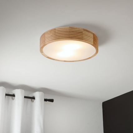 Brilagi - Candeeiro de tecto LED CARVALHO MODERN, 2xE27/60W/230V, Ø 37,5 cm, carvalho
