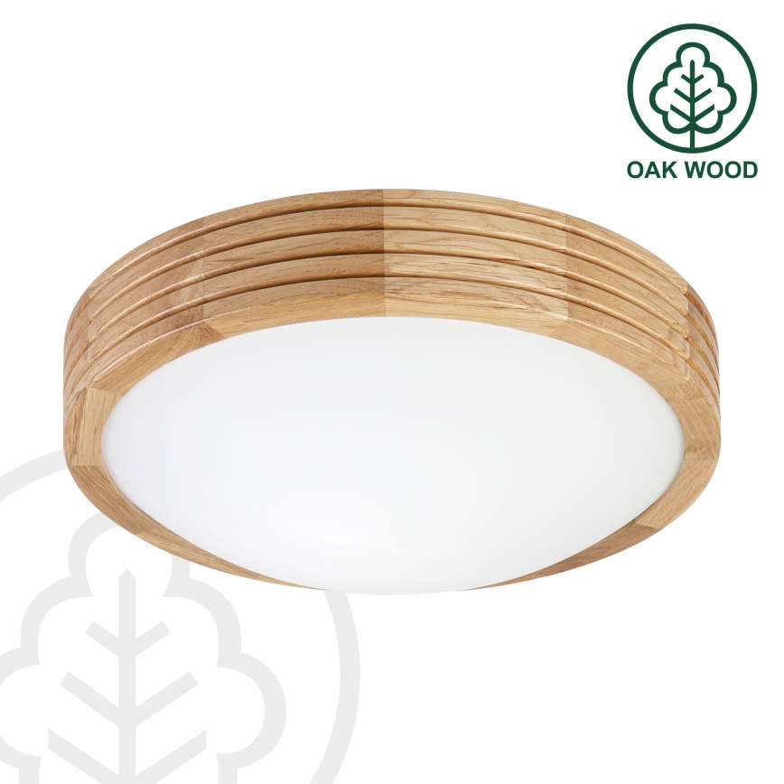 Brilagi - Candeeiro de tecto LED CARVALHO MODERN SLIM 1xE27/60W/230V Ø 27,5 cm acabamento em carvalho