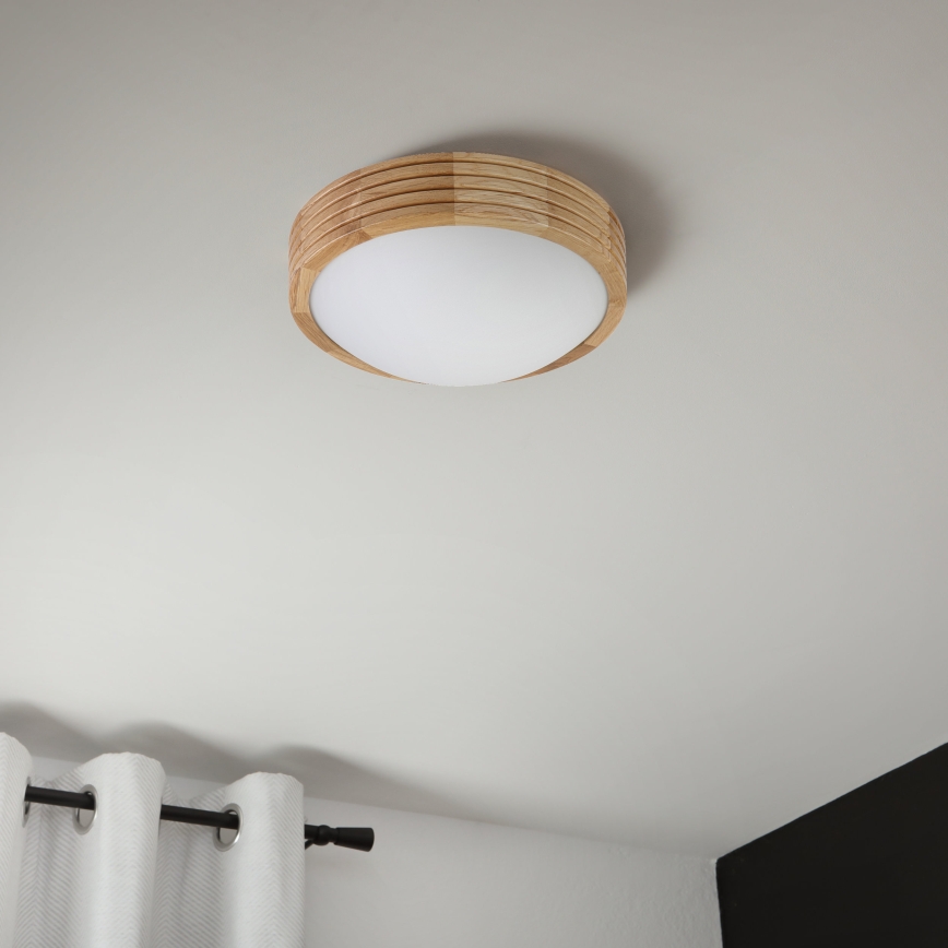 Brilagi - Candeeiro de tecto LED CARVALHO MODERN SLIM 1xE27/60W/230V Ø 27,5 cm acabamento em carvalho