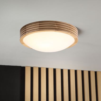 Brilagi - Candeeiro de tecto LED CARVALHO MODERN SLIM 1xE27/60W/230V Ø 27,5 cm acabamento em carvalho