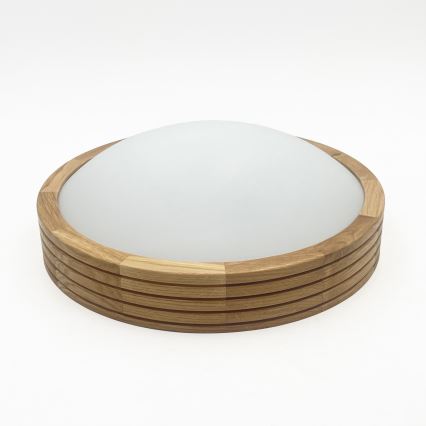 Brilagi - Candeeiro de tecto LED CARVALHO MODERN SLIM 1xE27/60W/230V Ø 27,5 cm acabamento em carvalho