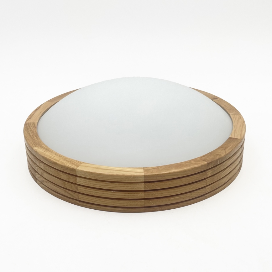 Brilagi - Candeeiro de tecto LED CARVALHO MODERN SLIM 1xE27/60W/230V Ø 27,5 cm acabamento em carvalho