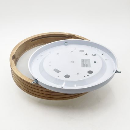 Brilagi - Candeeiro de tecto LED CARVALHO MODERN SLIM 1xE27/60W/230V Ø 27,5 cm acabamento em carvalho