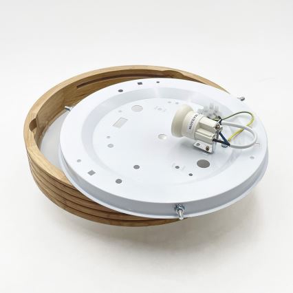 Brilagi - Candeeiro de tecto LED CARVALHO MODERN SLIM 1xE27/60W/230V Ø 27,5 cm acabamento em carvalho