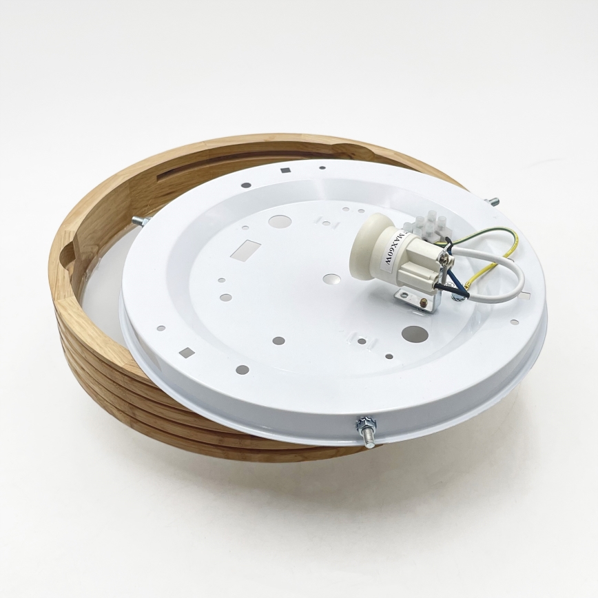 Brilagi - Candeeiro de tecto LED CARVALHO MODERN SLIM 1xE27/60W/230V Ø 27,5 cm acabamento em carvalho