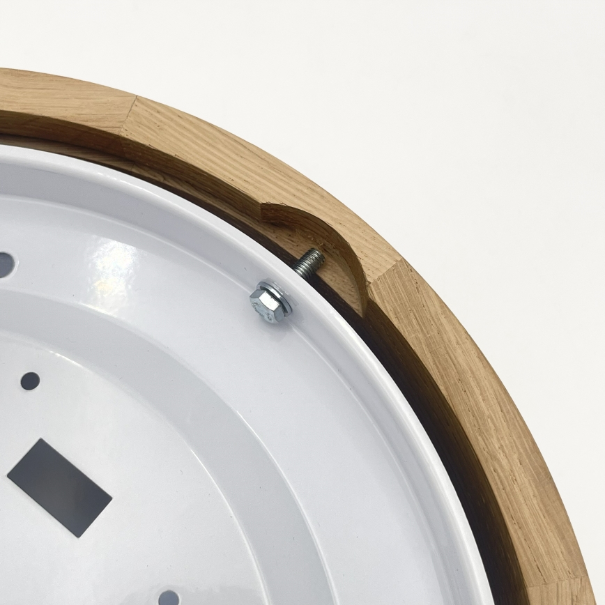 Brilagi - Candeeiro de tecto LED CARVALHO MODERN SLIM 1xE27/60W/230V Ø 27,5 cm acabamento em carvalho