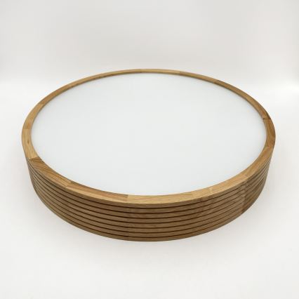 Brilagi - Candeeiro de teto LED CARVALHO MODERN SLIM 3xE27/60W/230V, diâmetro 47,5 cm, acabamento carvalho