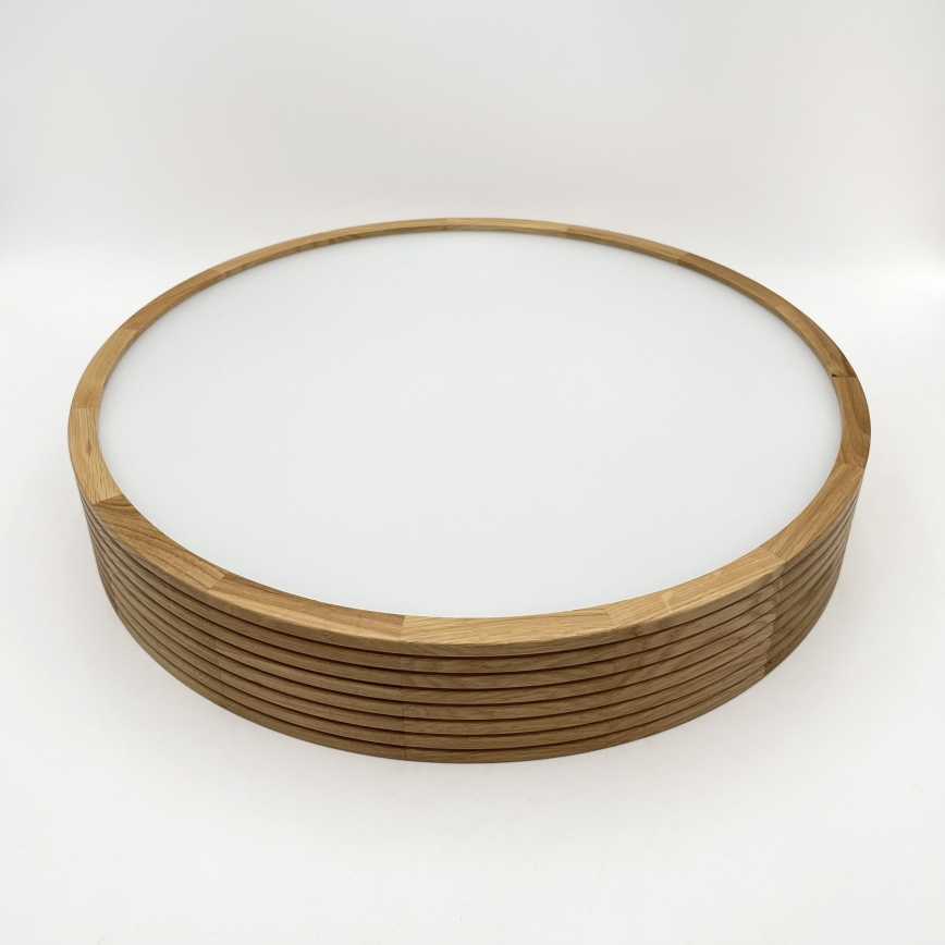 Brilagi - Candeeiro de teto LED CARVALHO MODERN SLIM 3xE27/60W/230V, diâmetro 47,5 cm, acabamento carvalho