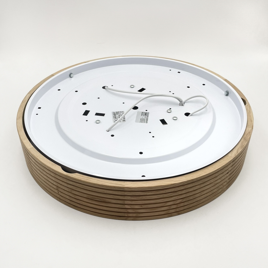 Brilagi - Candeeiro de teto LED CARVALHO MODERN SLIM 3xE27/60W/230V, diâmetro 47,5 cm, acabamento carvalho