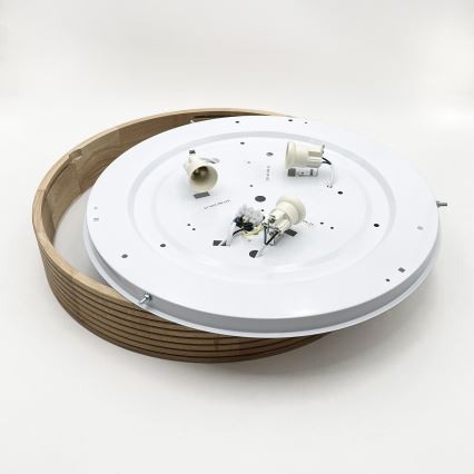 Brilagi - Candeeiro de teto LED CARVALHO MODERN SLIM 3xE27/60W/230V, diâmetro 47,5 cm, acabamento carvalho