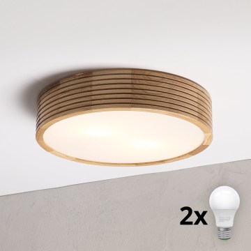Brilagi - Candeeiro de tecto LED CARVALHO MODERNO 2xE27/60W/230V Ø 37,5 cm carvalho