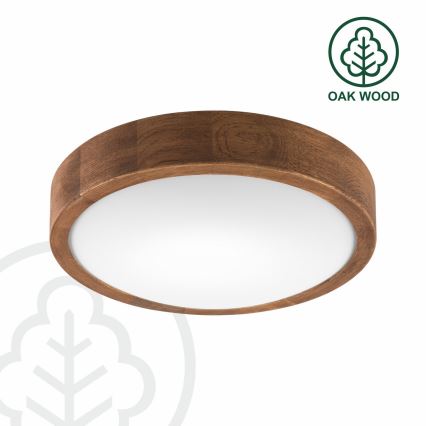 Brilagi - candeeiro de tecto LED CARVALHO SLIM 1xE27/15W/230V carvalho/cerejeira diâmetro 27 cm